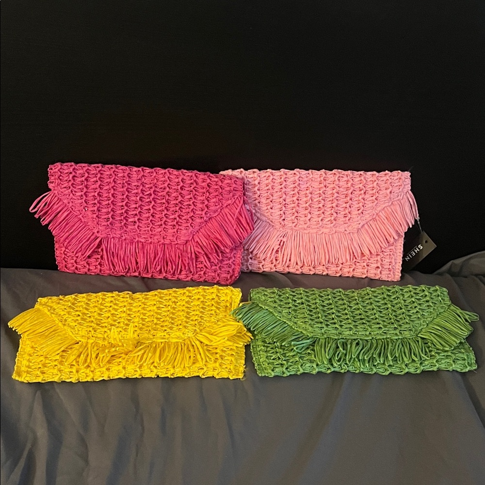 Multicolour Woven Clutch Bag